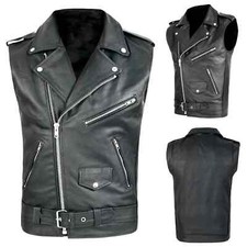 Mens Cowhide Leather Biker