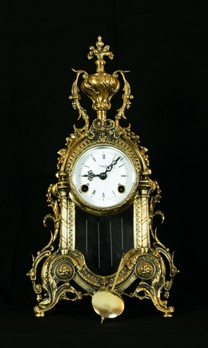 Brass mantle clock - brass,