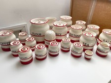 JOB LOT - Vintage Sadler Kleen kitchen ware red & white Job Lot