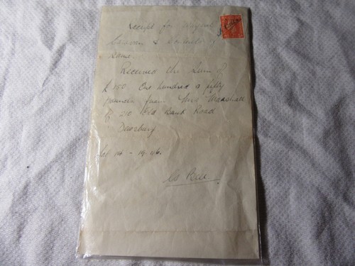 1946 receipt for - for, whymat