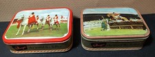 2 VINTAGE SHARPS TOFFEE TINS HORSE STEEPLECHASE CHILDREN PONIES