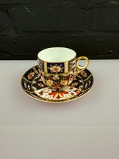 Royal Crown Derby Traditional Imari 2451 Coffee Cup and Saucer Set Dated 1908