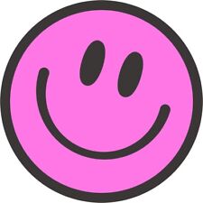 Pink Smiley Face Sticker Acid House Rave |  Stickers  Funny Laptop Stickers UK