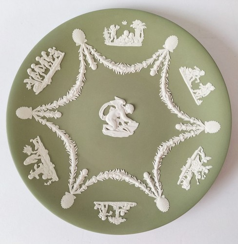 Wedgwood jasperware green cake - jasperware,