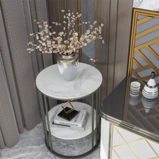 Retro round marble side - round,