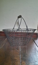 Vintage Antique Metal Wire Norfolk Potato Basket Garden Trug Fruit Vegetables 