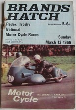 BRANDS HATCH 13 Mar 1966 Motorcycle Road Racing Official Programme