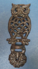 50's Iron Owl shaped backplate to door knocker Black Marked Taiwan 13cm tall