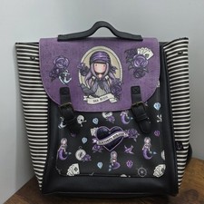 Santoro Gorjuss Sea Nixie Backpack Faux Leather Bag Nautical Mermaid Theme VGC 
