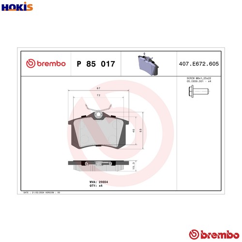 Brake pad set disc - brake, 85