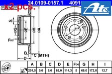 X2 PCS REAR BRAKE DISC SET