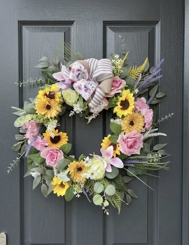 Large 55cm summer door - 55cm, wreath