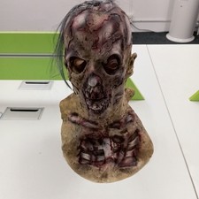 Mask Latex Creepy Halloween Costume Horror Bloody Scary Walking Dead Zombie Head