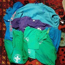 collection of  scouts hoodies t shirts  Brownsea Island  camping hiking  Guides 