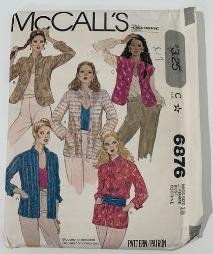 Mccall 6876 jacket coat - 6876, vest