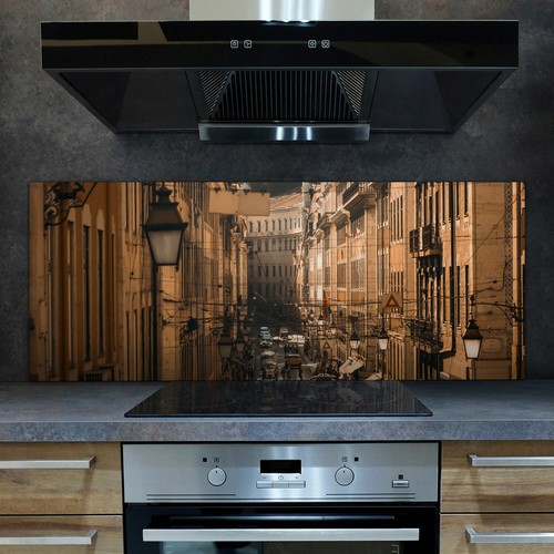 Glass kitchen splashback - glass, tile