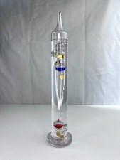 Vintage Retro Galileo Thermometer floating spheres multi colour Glass Water 28cm