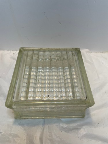 Vintage glass block x - vintage, 7-3/4"