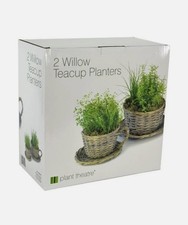 2x Willow Teacup Planters w/