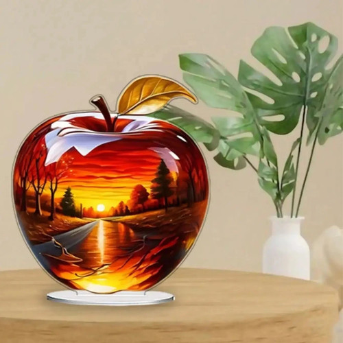 Crystal apple figurine glass - apple,
