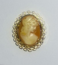Krementz Shell Cameo Brooch