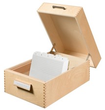 1005, Wooden card filing box A5 landscape, for 1,500 cards, metal base/suppor...