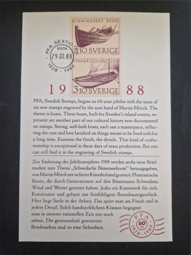 Sweden 1988 inland boats pfa - sweden,