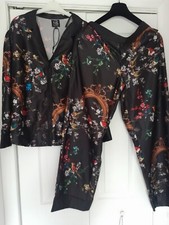 Ted BAKER MULTICOLOURED FLORAL/ BIRDS PYJAMAS SET SIZE 12/14 . NEW WITHOUT TAGS 