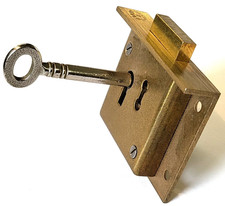 Solid brass till lock  Antique