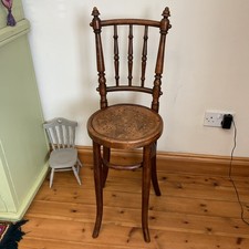 Antique Bentwood Occasional Chair Turned Wood Detail Spindle 55cm Seat 96cm High