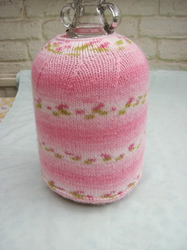 Hand knitted gallon demijohn - knitted,