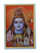 Hindu God Glossy Picture * SHIVA * Approx. 8.9 x 12.9 cm Glitter Finish
