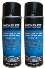 2x Tins Genuine Phantom Black Mercury Outboard Marine Spray Paint 92-802878Q1
