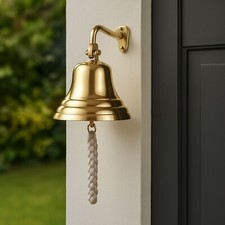 Solid Brass Wall Bell Last Orders Vintage School Ship's Pub Door Bell Outdoor