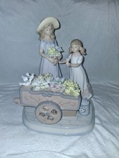 Large LEONARDO COLLECTION "Flower Harvest" Glazed Porcelain Figurine 