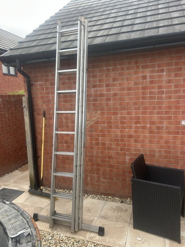 Aluminium triple ladders used - aluminium,