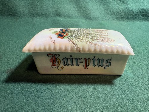 Vintage lidded hair pins pot - vintage,