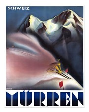 Vintage ski resort poster - ski,