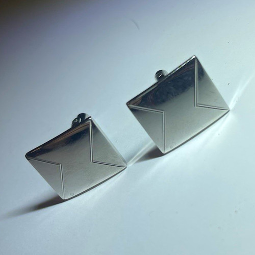 Men silver tone - tone, square