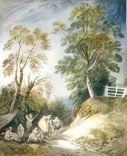 A3 photo Thomas Gainsborough Wooded Landscape With Gypsy Encampment