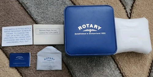 Empty blue rotary watch box - empty,