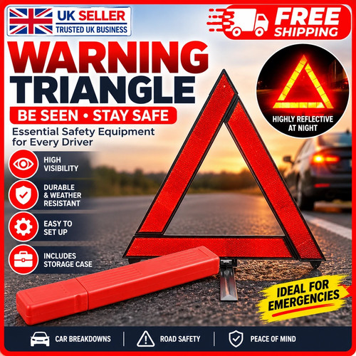 Large reflective car warning - large,