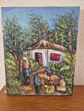 Haitian Painting On Canvas 10 Inch X 8 Inch