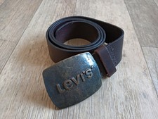Vintage Levi’s Red Tab Accessories Brown Leather Belt With Buckle Waist 32-36"