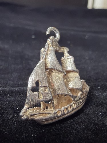 Vintage silver charm galleon - vintage,