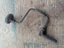 Antique Vintage Hand Drill Fully Working Wooden Handle Adjustable