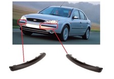 NEW FOR FORD MONDEO MK3 2004-2007 FRONT BUMPER MOLDING TRIM BLACK PAIR SET