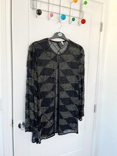 Silk Sequin Beaded Embellished Longline Jacket Top Evening Occasion Party Wear