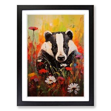 Badger Expressionism No.2 Framed Canvas Wall Art Print Poster Picture