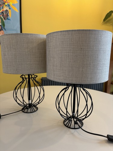 Pair vintage ikea black wire - pair,